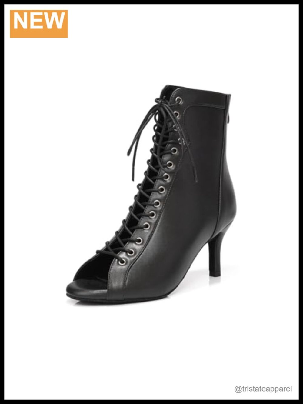 Women's Latin Dance Shoes Open Toe Lace Up Heels Ballroom Salsa